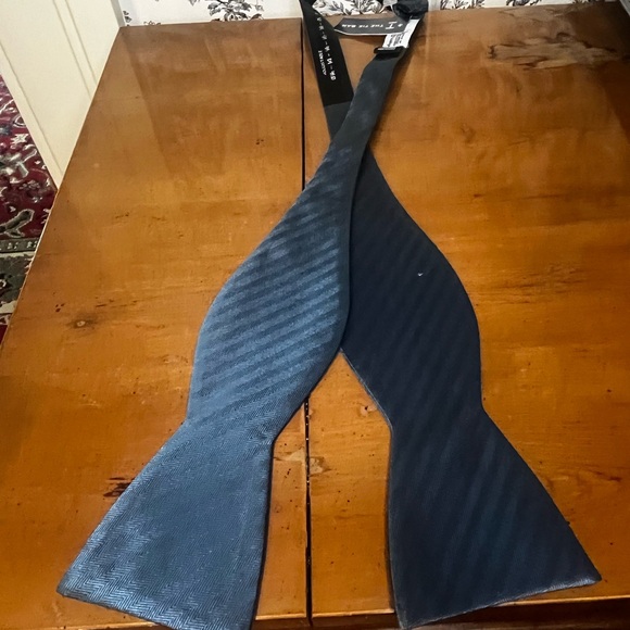 The Tie Bar Elegant Blue Bow Tie - Picture 6 of 6